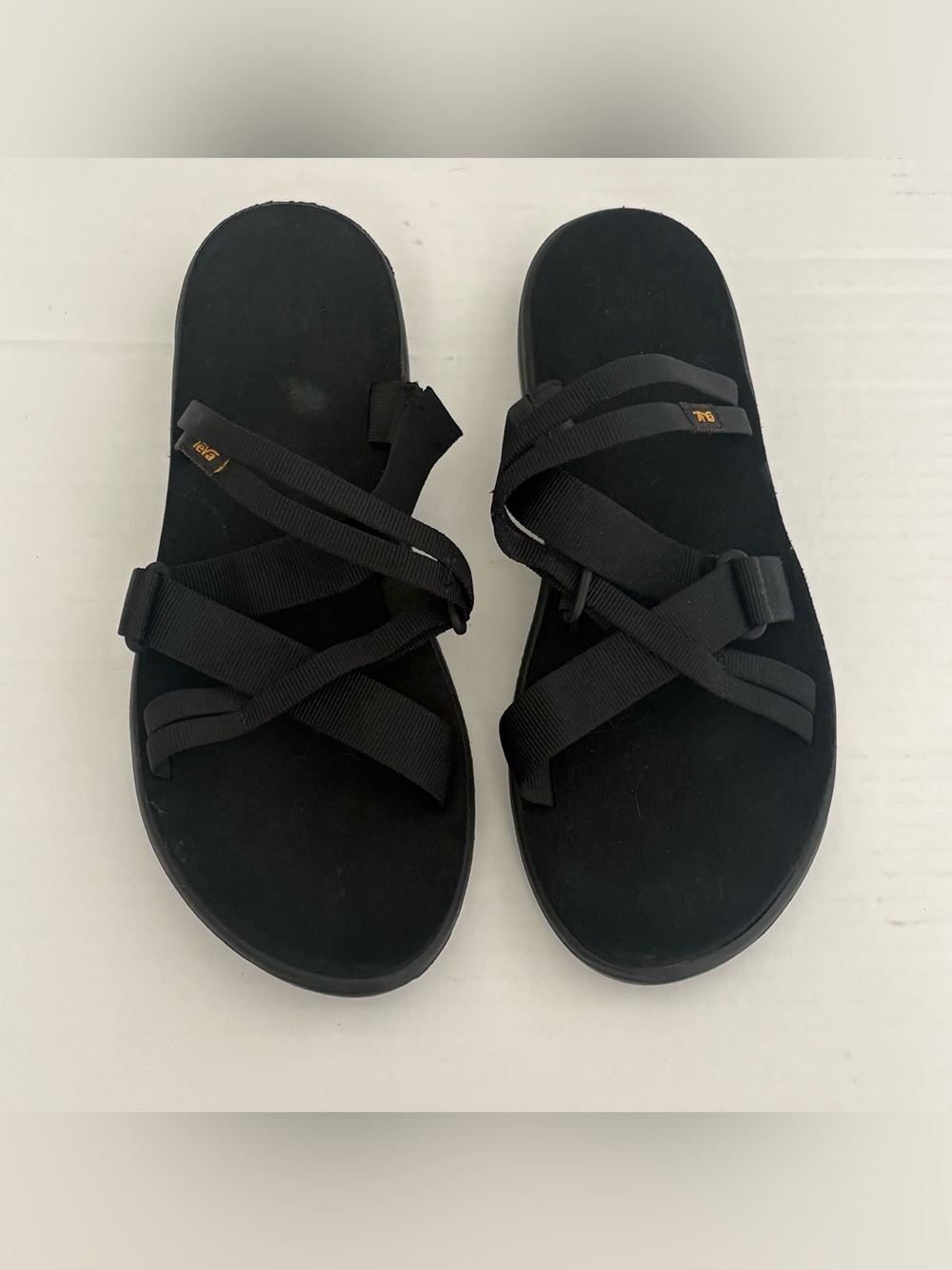 TEVA VOYA SLIDE BLACK STRAPPY COMFORT SHOES MEN'S FLIP FLOPS SIZE US 11